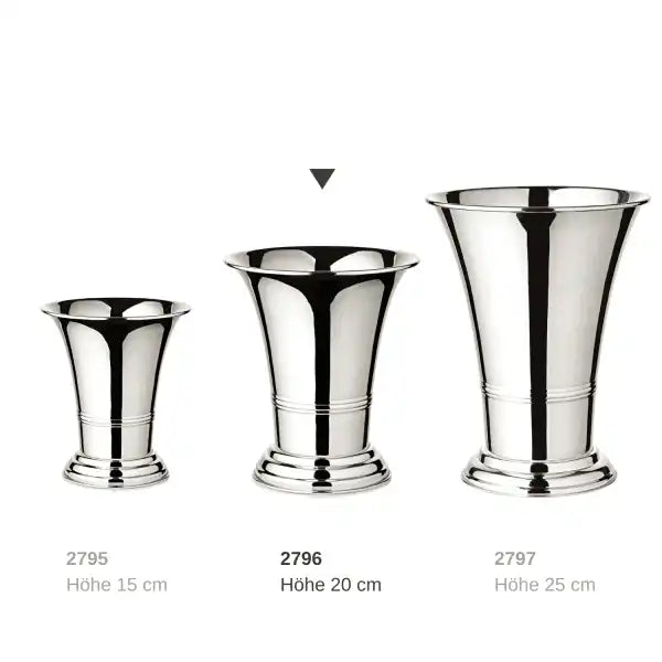 Blumentopf Blumenvase Vase Tromba schwerversilbert 20 cm - HomeDesign Knaus