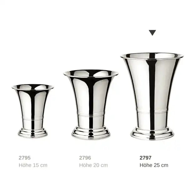 Blumentopf Blumenvase Vase Tromba schwerversilbert Höhe 25 cm - HomeDesign Knaus