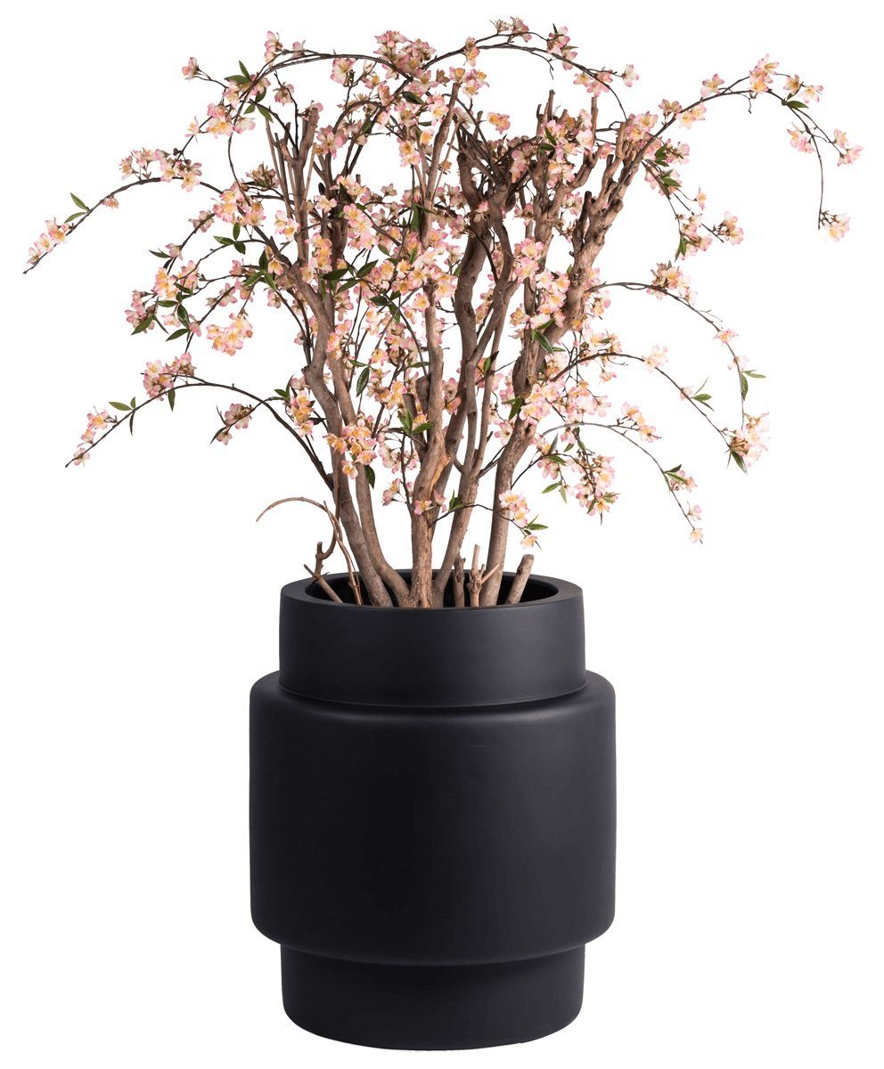 Designer Blumentopf Billund Innen - Außenbereich UV- & frostbeständig Pflanzentopf schwarz - HomeDesign Knaus