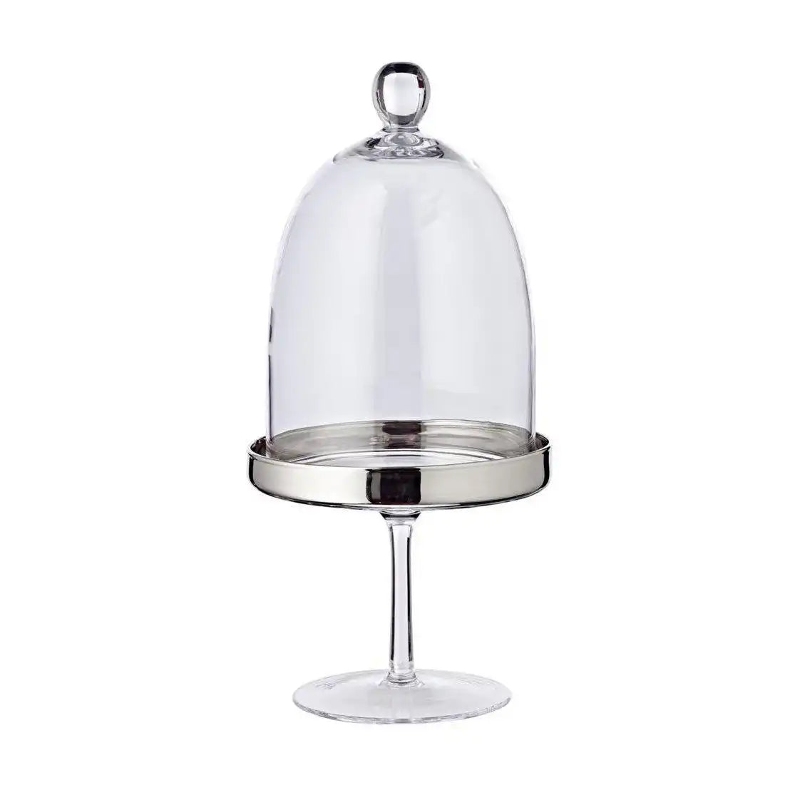 Bonboniere Glasdose Candy Bar auf Fuß Leos Kristallglas mit Platinrand - HomeDesign Knaus