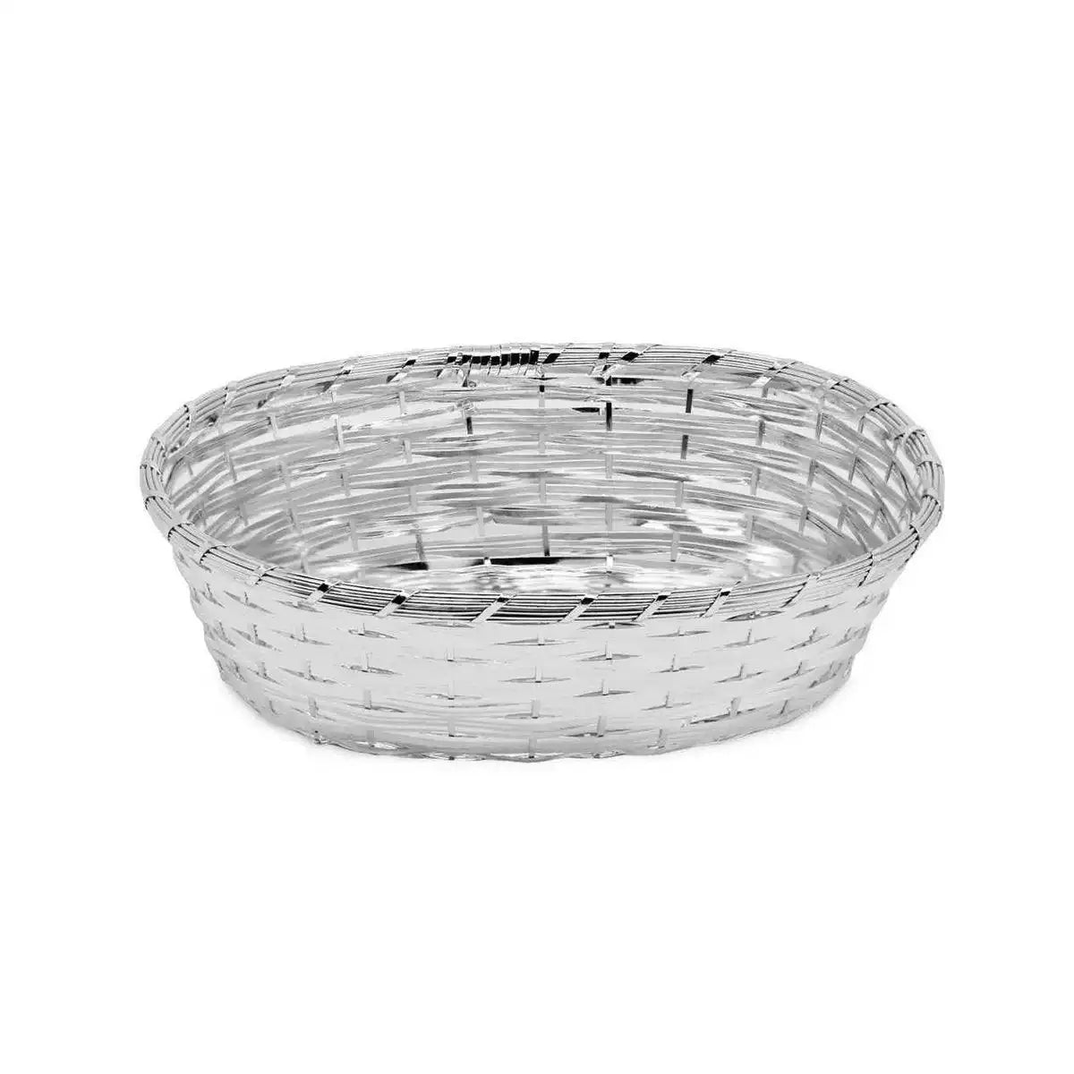 Brotkorb Servierkorb Basket geflochten versilbert 23 cm - HomeDesign Knaus
