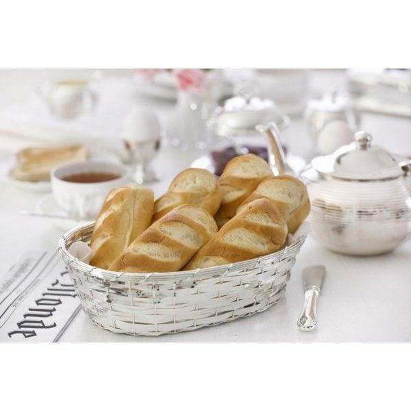 Brotkorb Servierkorb Basket geflochten versilbert 23 cm - HomeDesign Knaus