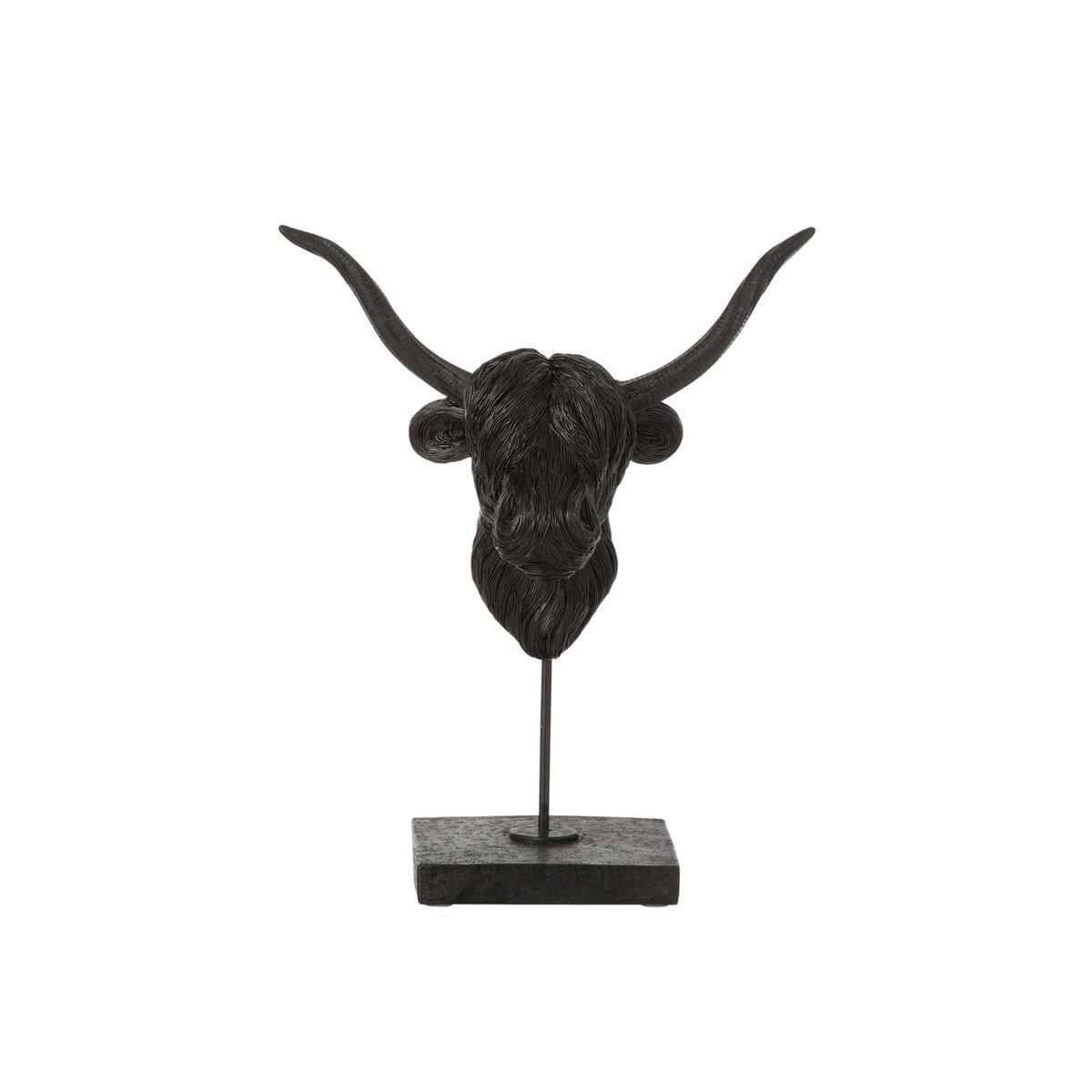 Buffalo auf Fuß Poly Schwarz Skulptur Figur - HomeDesign Knaus