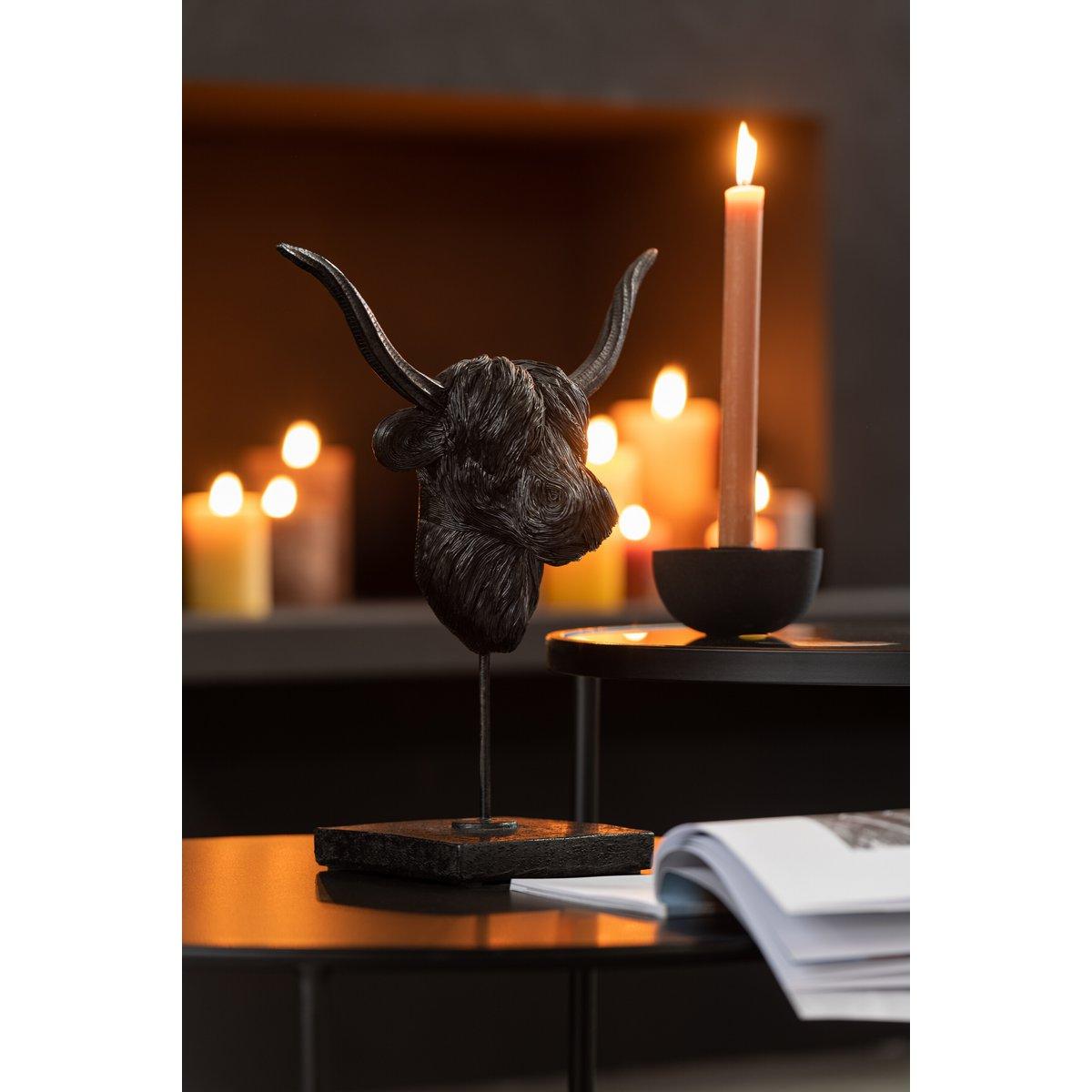 Buffalo auf Fuß Poly Schwarz Skulptur Figur - HomeDesign Knaus