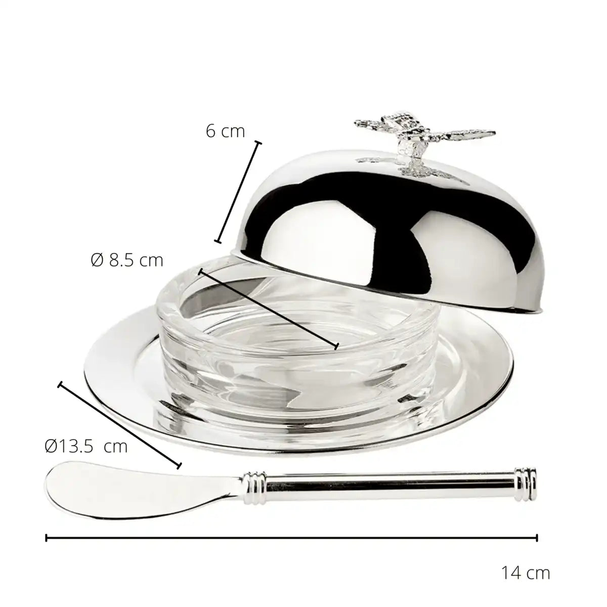 Butterglocke Butterfly mit Glasschale und Deckel edel - HomeDesign Knaus