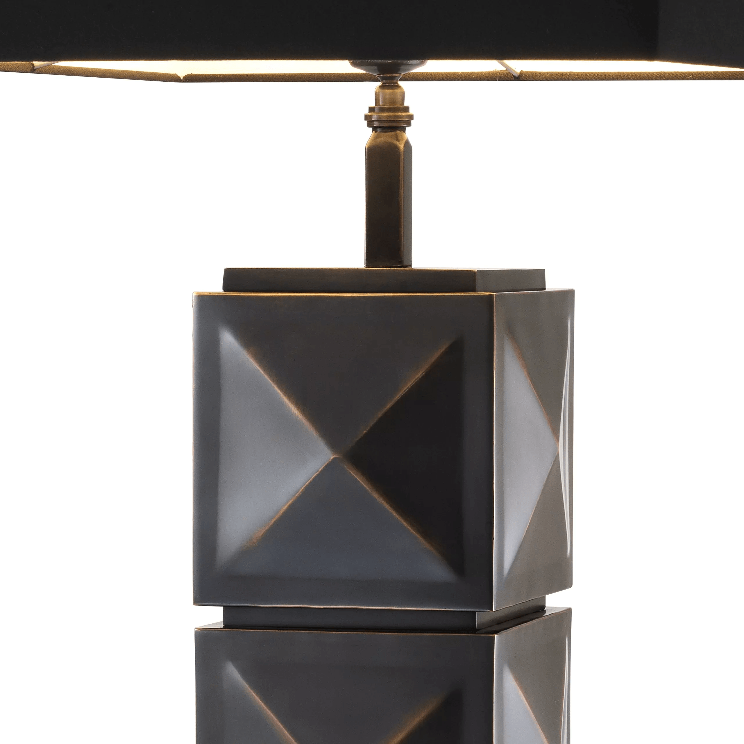 Eichholtz CARLO Glamouröse Tischlampe Antik-Bronze-Finish | Granitsockel  Inklusive schwarzem Schirm Handarbeit - HomeDesign Knaus