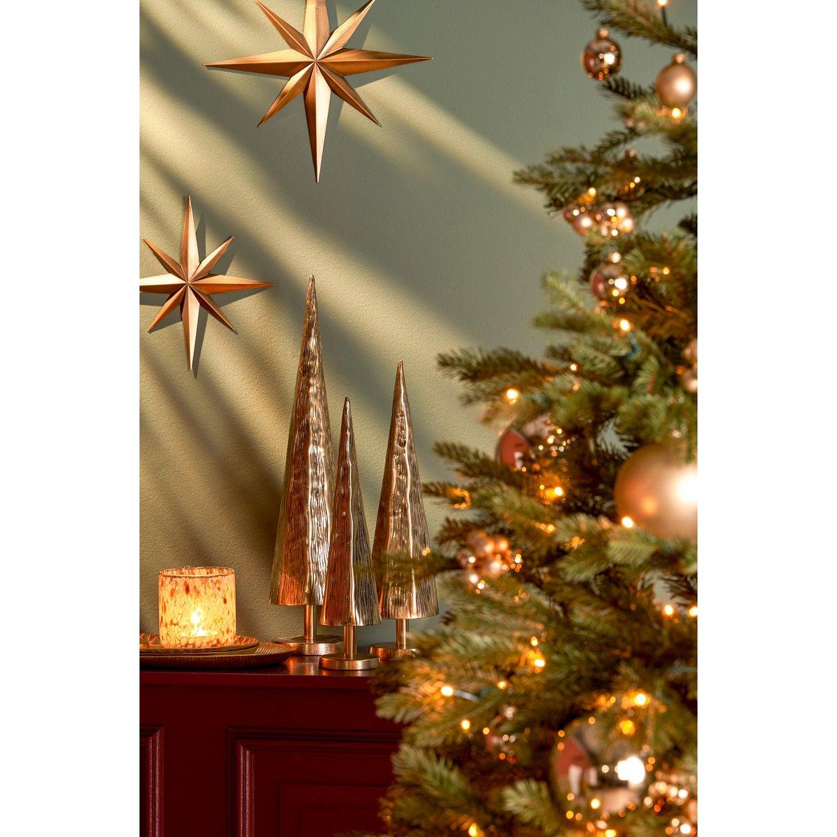 Cezar Dekoration Weihnachtsbaum – H45 x Ø12 cm – Aluminium – Gold - HomeDesign Knaus