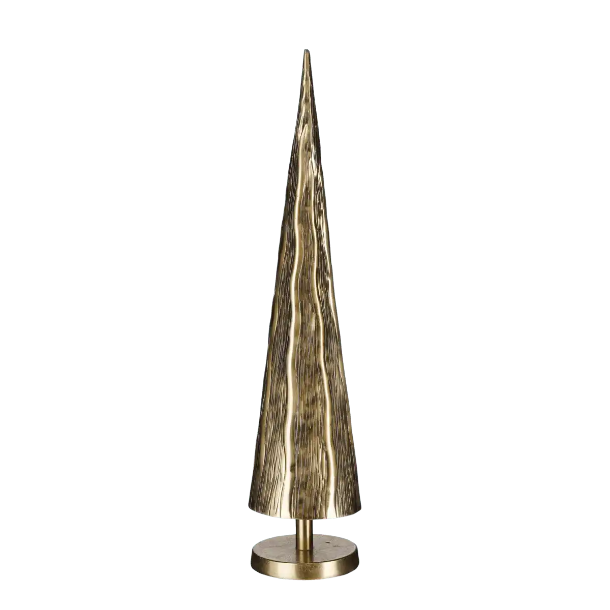 Cezar Dekoration Weihnachtsbaum – H55 x Ø12,5 cm – Aluminium – Gold - HomeDesign Knaus