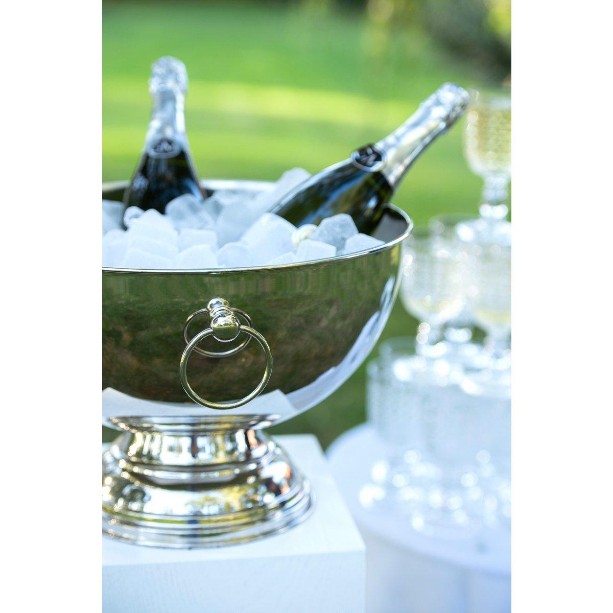 Champagner Champagnerkühler Weinkühler Eiseimer Kupfer Silber 39cm - HomeDesign Knaus