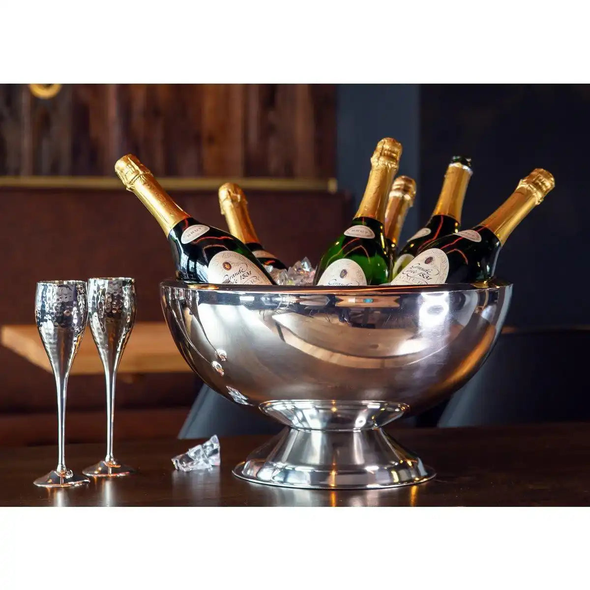 Champagnerkühler Sektkühler Cadiz Edelstahl hochglanzpoliert 43 cm - HomeDesign Knaus