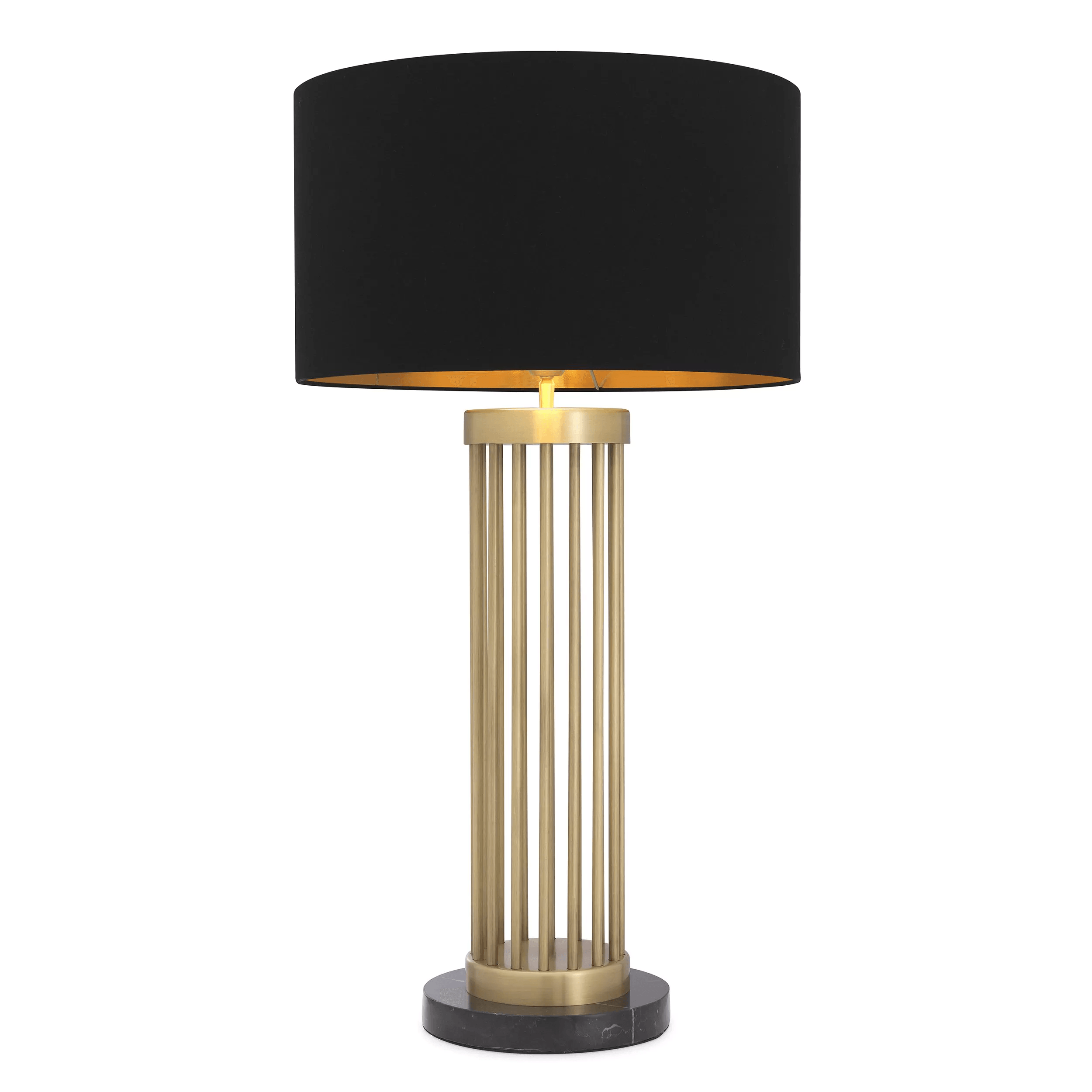 Eichholtz CONDO Glamourösen Tischlampe Antik-Messing | Sockel aus schwarzem Marmo Handarbeit - HomeDesign Knaus