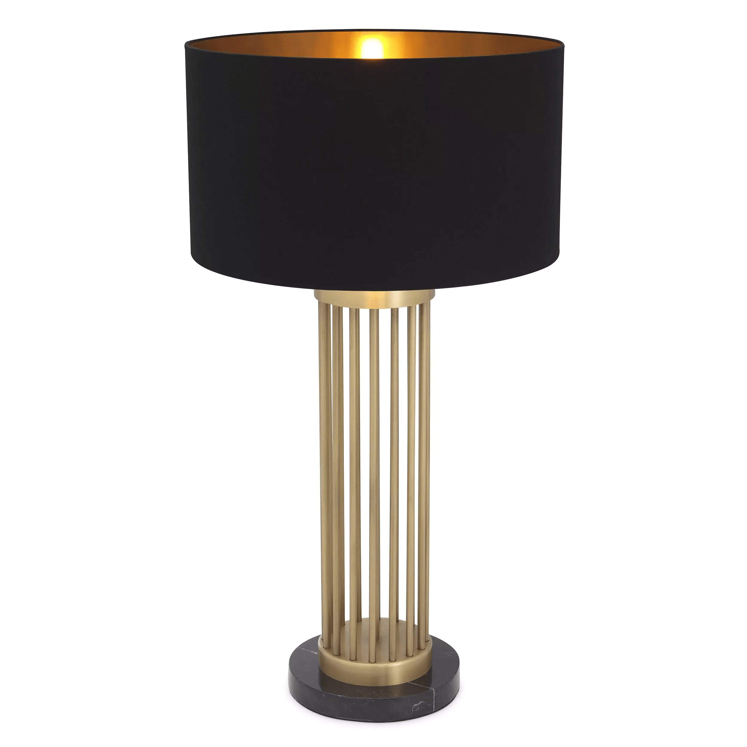Eichholtz CONDO Glamourösen Tischlampe Antik-Messing | Sockel aus schwarzem Marmo Handarbeit - HomeDesign Knaus