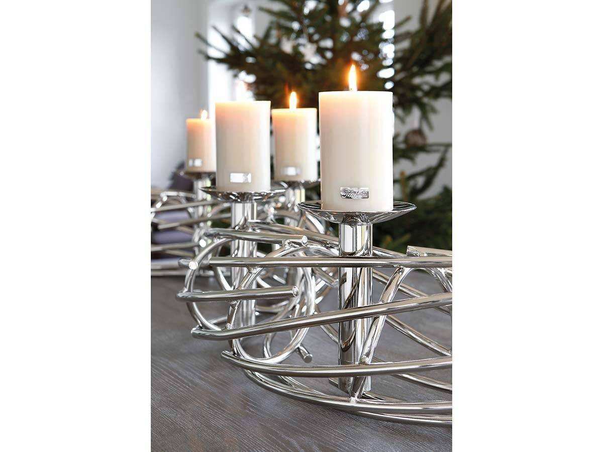 Corona Advenzkranz Chrom Aluminium Edelstahl 86cm - HomeDesign Knaus