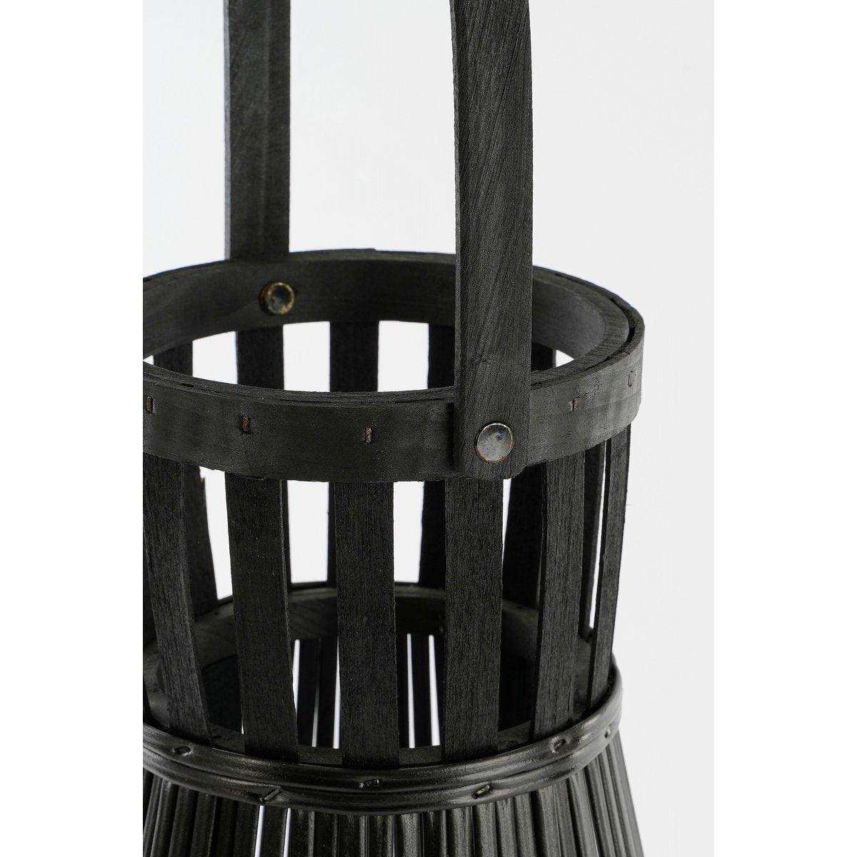 Cosmo Laterne – H45 x Ø15 cm – Recyceltes Polyester – Schwarz - HomeDesign Knaus