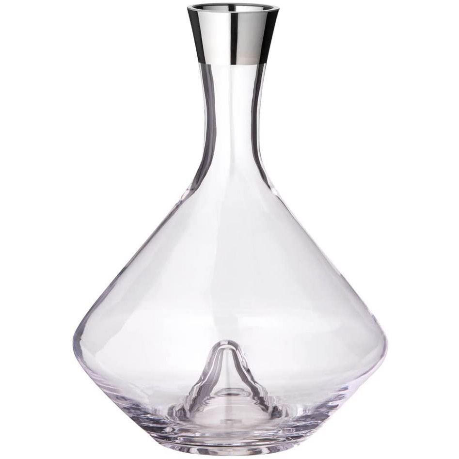 EDZARD Dekanter Karaffe Frederick, mundgeblasenes Kristallglas mit Platinrand, H 27 cm, Füllmenge 2,1 Liter - HomeDesign Knaus