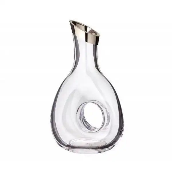 Dekanter Karaffe Gordon Kristallglas mit Platinrand Weinkaraffe 30 cm - HomeDesign Knaus