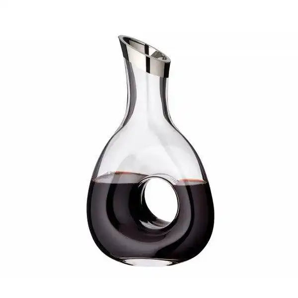 Dekanter Karaffe Gordon Kristallglas mit Platinrand Weinkaraffe 30 cm - HomeDesign Knaus