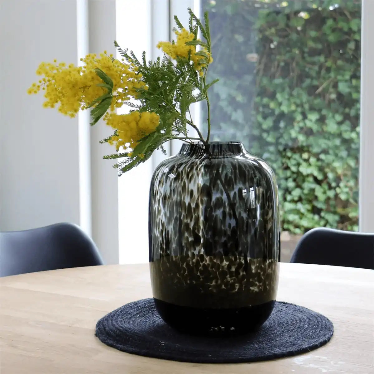 Deko Glasevase Vase Blumenvase Geopard Handarbeit Mundgeblasen - HomeDesign Knaus