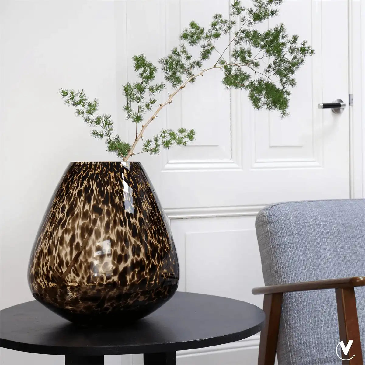 Deko Glasvase Geopard Vase Blumenvase Handarbeit Mundegeblasen - HomeDesign Knaus