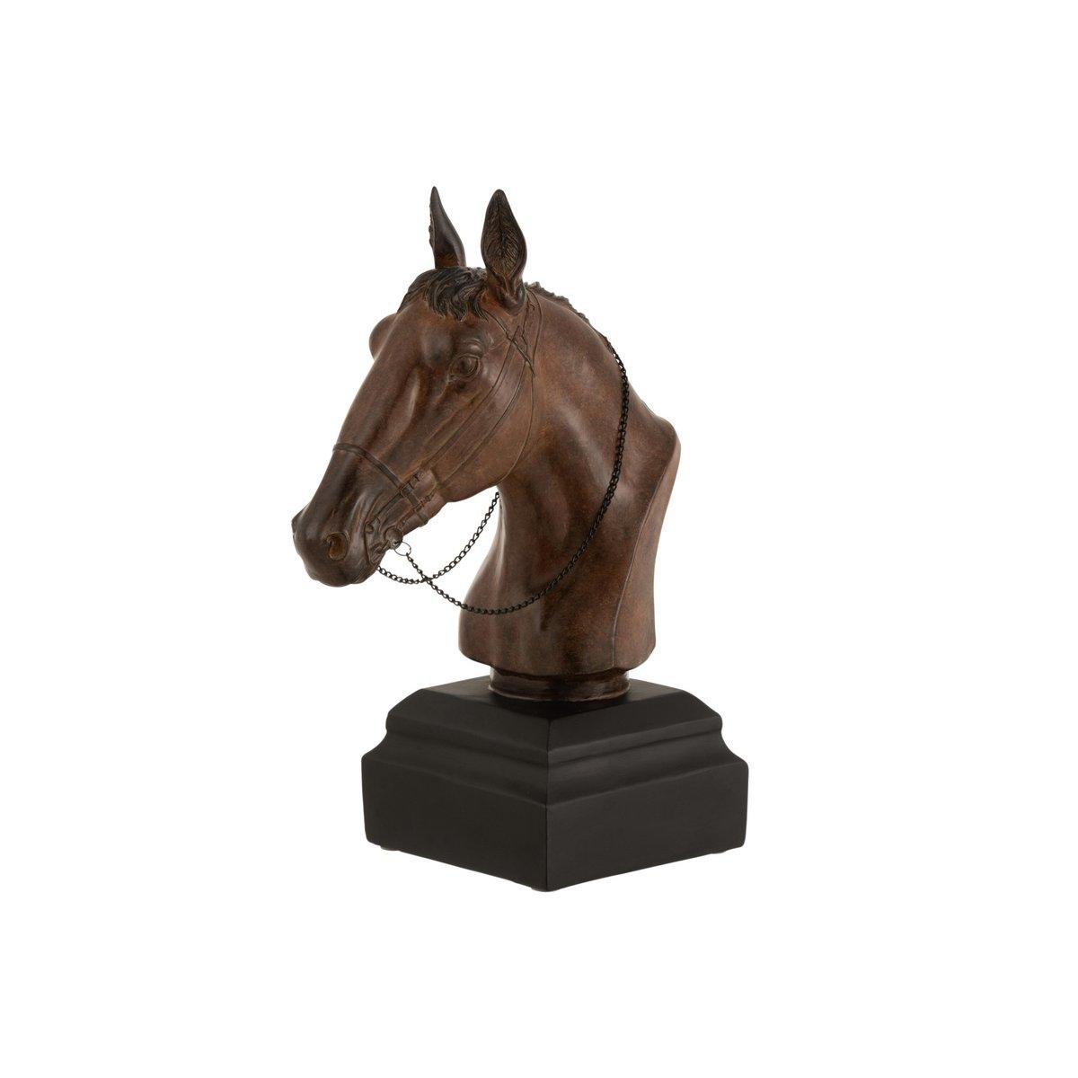 Dekoration Figur Skulptur Pferdekopf Polyresin Braun - HomeDesign Knaus