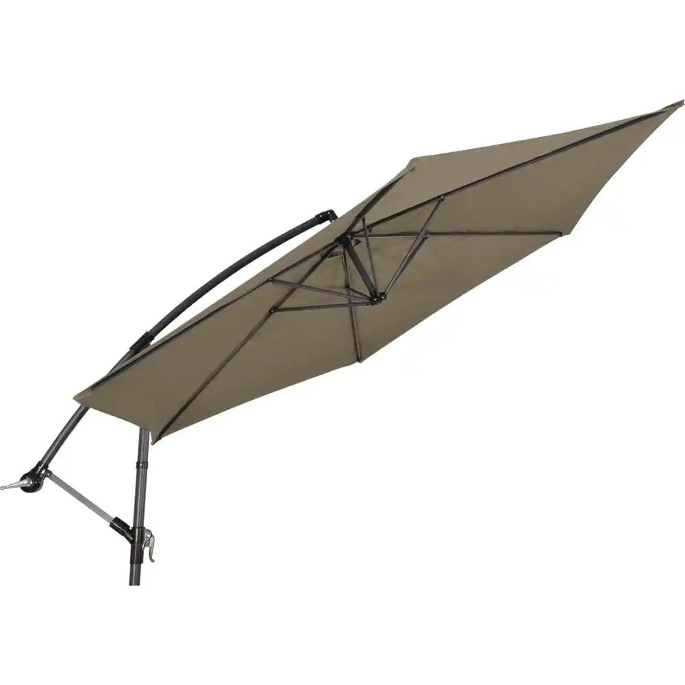 Designer Ampelschirm Gemini taupe 3m Gartenschirm Sonnenschirm - HomeDesign Knaus