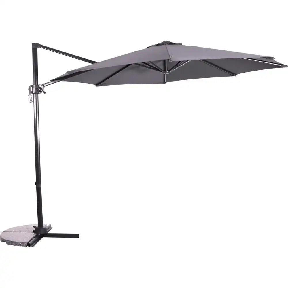 Designer Ampelschirm Libra grau 3m Gartenschirm Sonnenschirm - HomeDesign Knaus