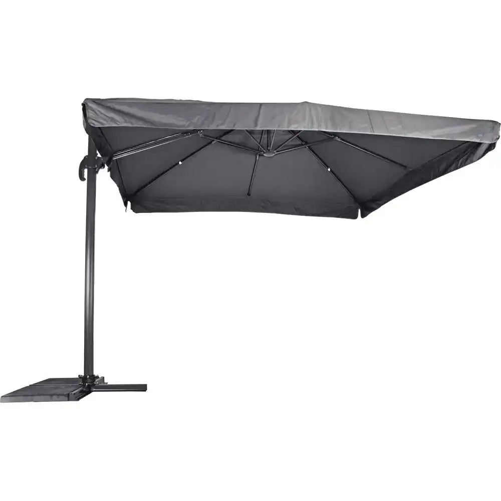Designer Ampelschirm Virgo grau 3x3m Gartenschirm Sonnenschirm - HomeDesign Knaus