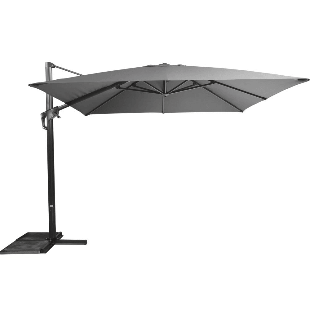 Designer Ampelschirm Virgo grau ohne Volant 3x3mtr Gartenschirm Sonnenschirm - HomeDesign Knaus