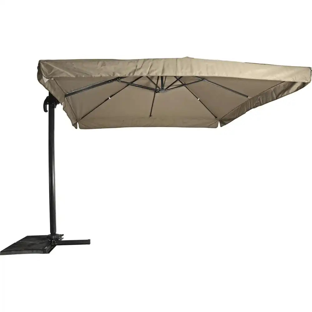 Designer Ampelschirm Virgo taupe 3x3m Gartenschirm Sonnenschirm - HomeDesign Knaus