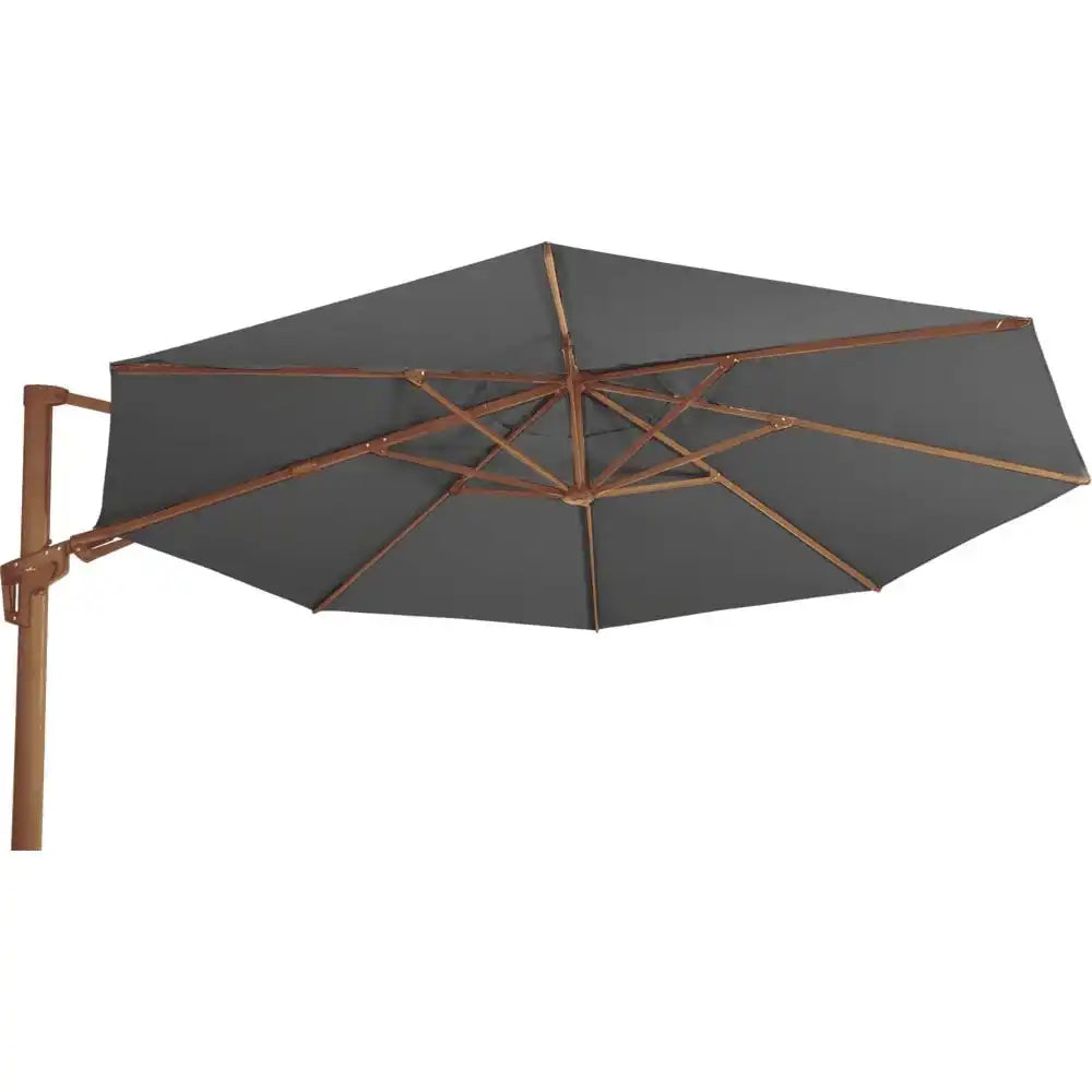 Designer Ampelschirm VirgoFlex Holzoptik grau 3,5m Gartenschirm Sonnenschirm - HomeDesign Knaus