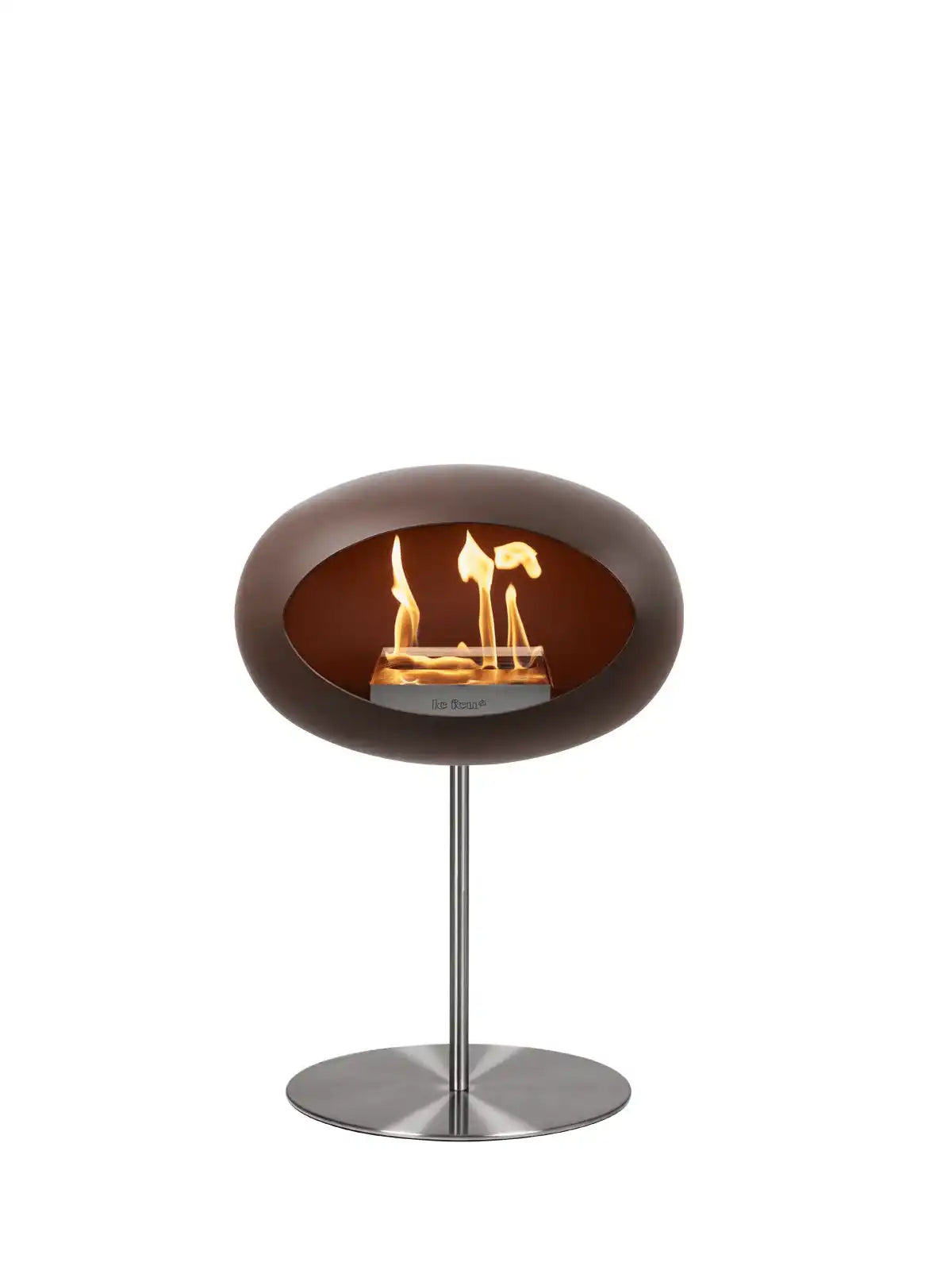 Designer Bio-Kamin Ground Steel Low Schwarz Gold Edelstahl Freistehen - HomeDesign Knaus