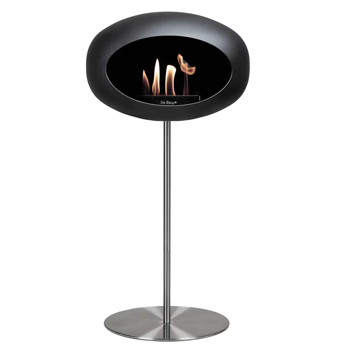 Designer Ground Steel High Black Bioethanol Kamin Standkamin Stainless Steel - HomeDesign Knaus