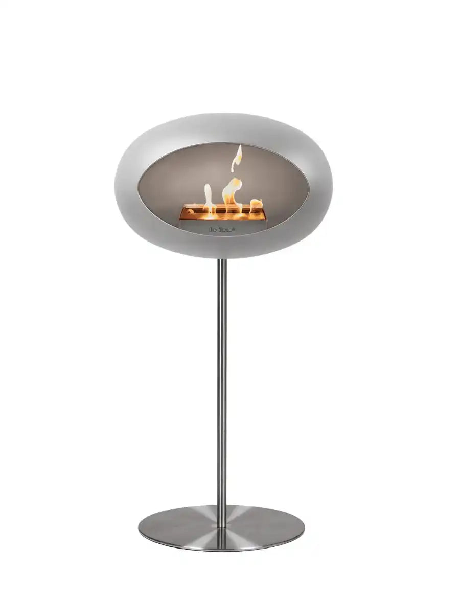 Designer Ground Steel High Edelstahl Mocca Bioethanol Kamin Standkamin - HomeDesign Knaus