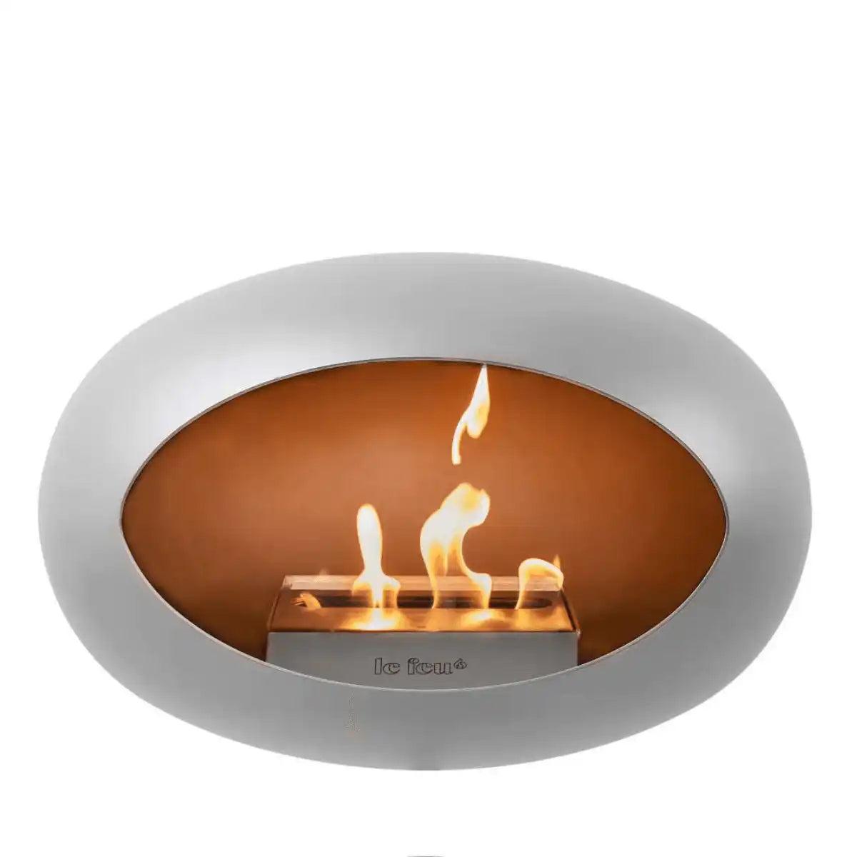 Designer Ground Steel High Edelstahl Mocca Bioethanol Kamin Standkamin - HomeDesign Knaus