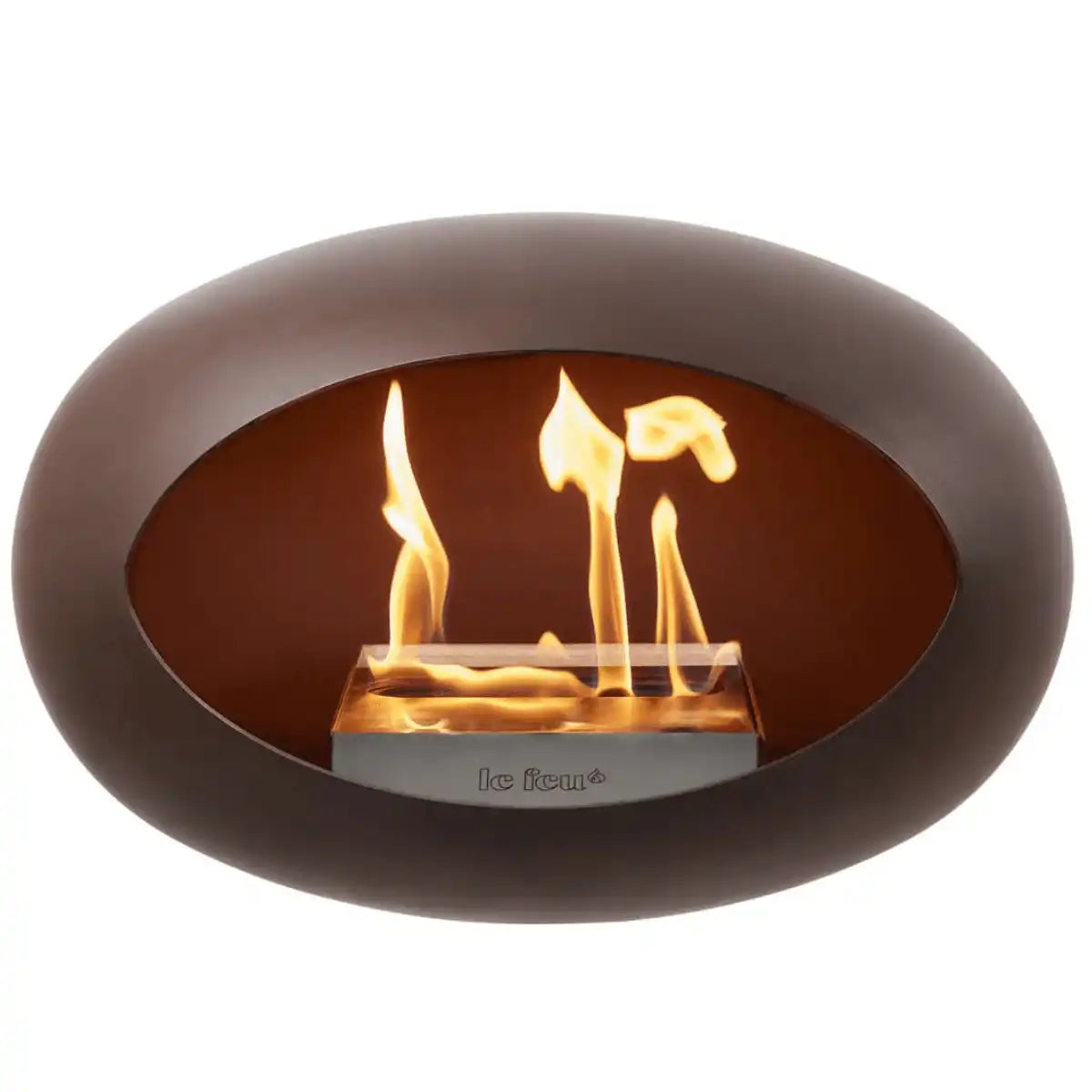 Designer Ground Steel High Edelstahl Mocca Bioethanol Kamin Standkamin - HomeDesign Knaus
