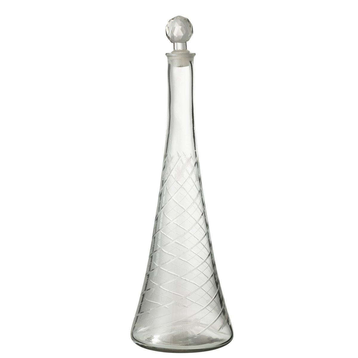 Designer Karaffe Halsglas Transparent mit verschluss 43cm - HomeDesign Knaus