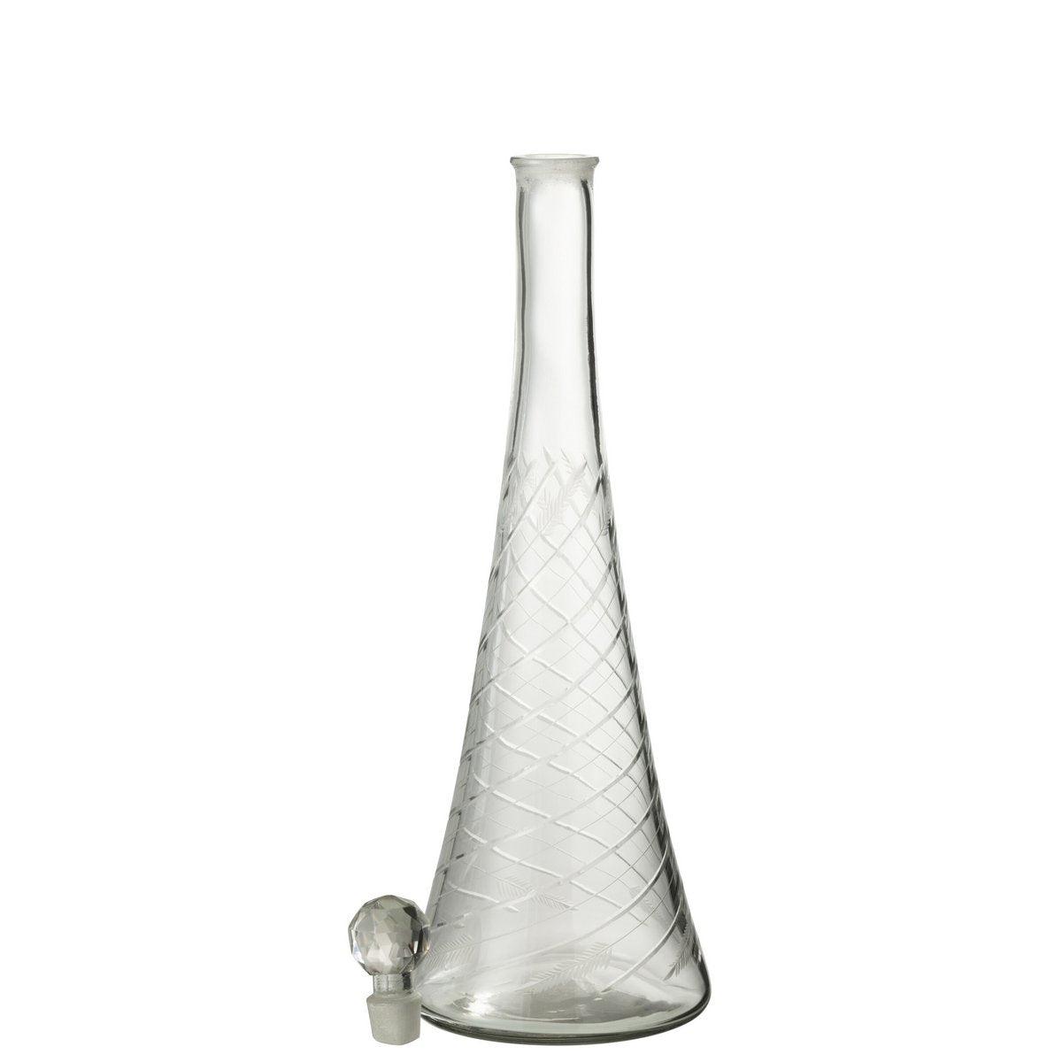 Designer Karaffe Halsglas Transparent mit verschluss 43cm - HomeDesign Knaus