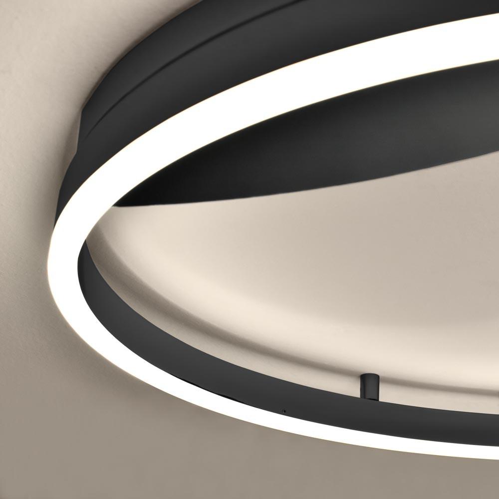 s.LUCE Ring 40 LED Decken & Wandlampe Dimmbar Schwarz