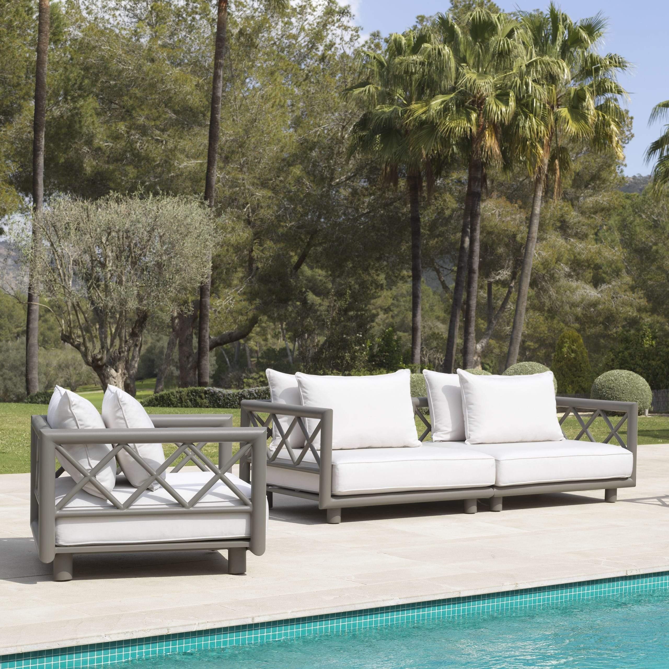 Eichholtz Designer Outdoor Lounge Sofa Mandelieu Greige