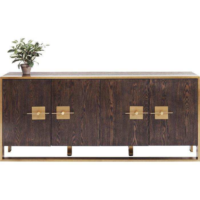 Designer Sideboard Osaka Holz Edelstahl Gestell gebürstet Handanfertigung - HomeDesign Knaus
