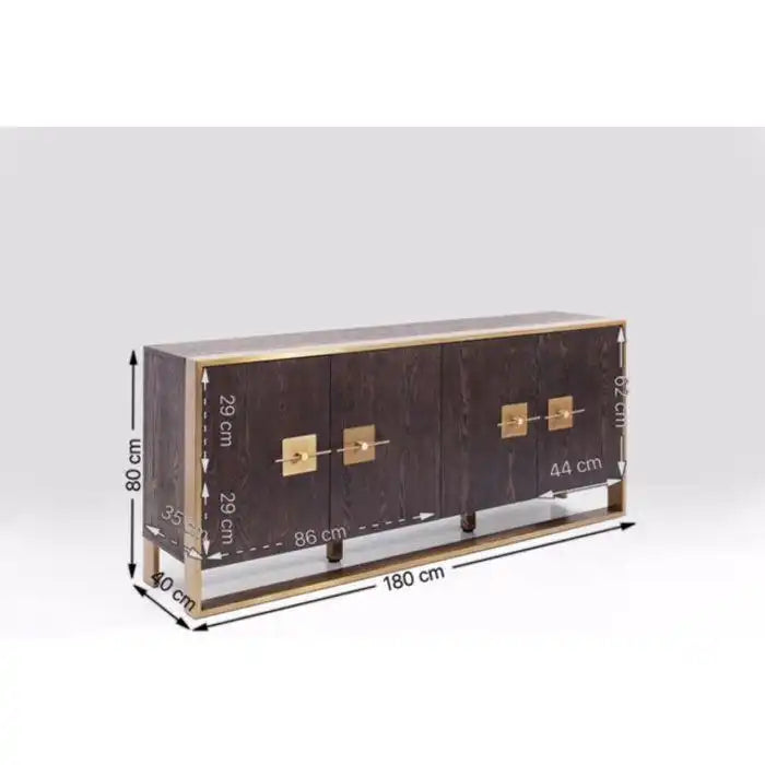 Designer Sideboard Osaka Holz Edelstahl Gestell gebürstet Handanfertigung - HomeDesign Knaus