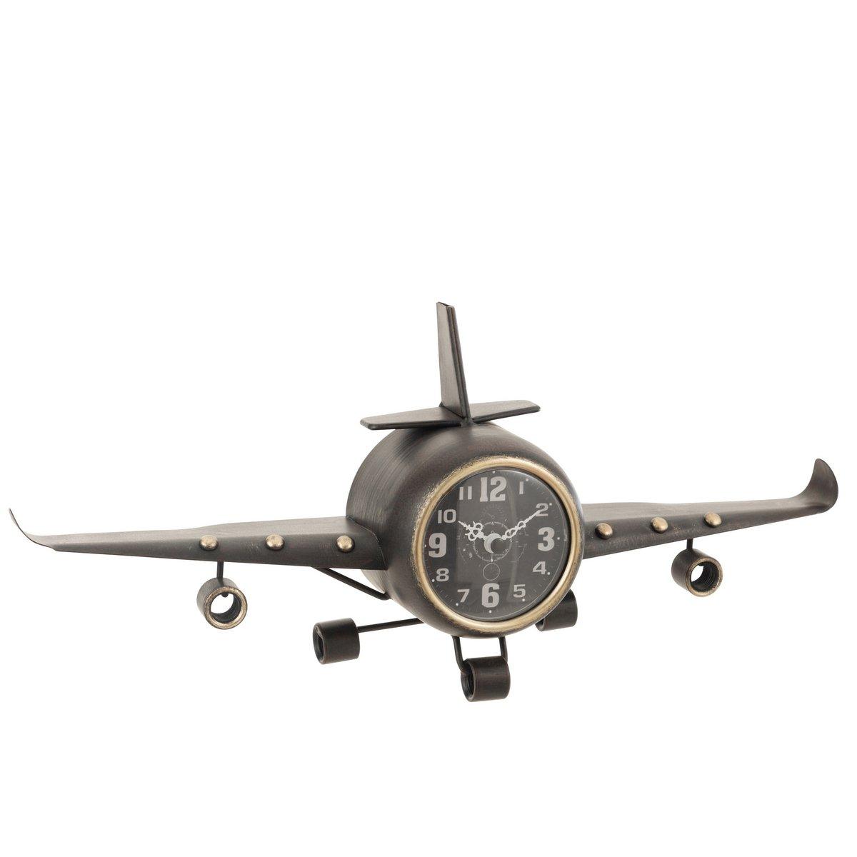J-Line Uhr Flugzeug mit Ameise Grau/Gold - HomeDesign Knaus