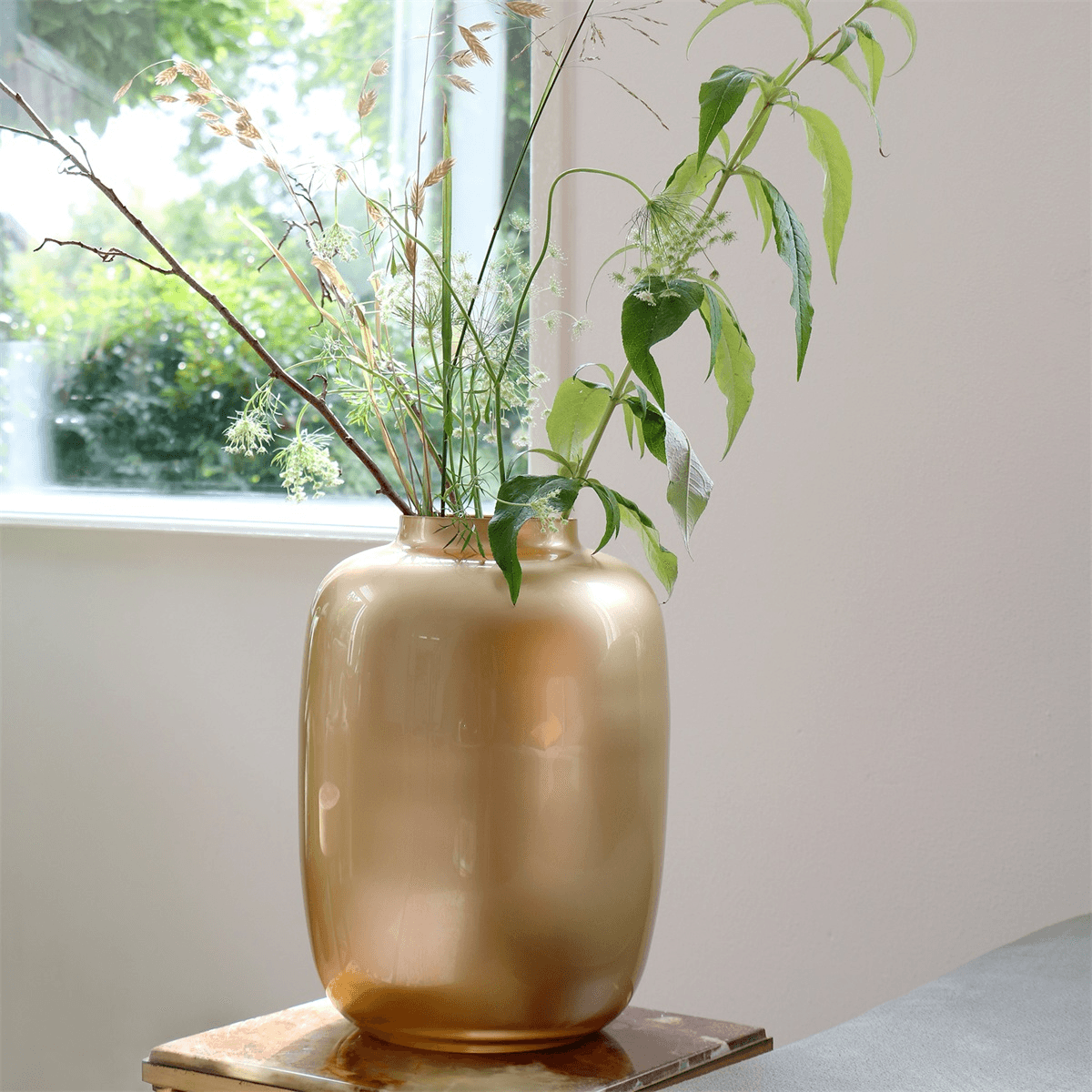 Designer Vase Pur Gold Deko Vase Blumenvase Bodenvase Unikat - HomeDesign Knaus wir schaffen Inspirationen 