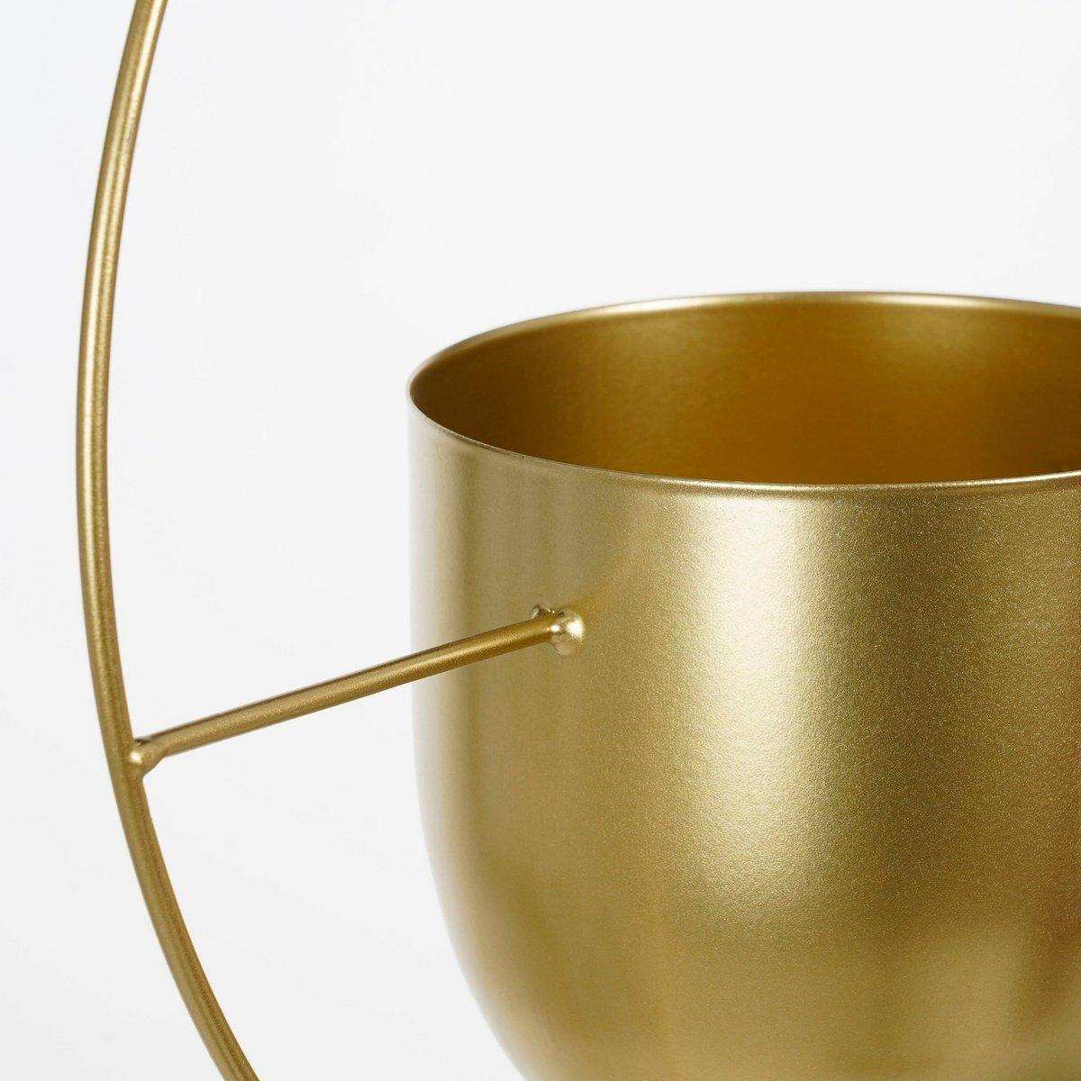 Dexter Blumentopf zum Aufhängen – L34 x B14 x H65 cm – Gold - HomeDesign Knaus