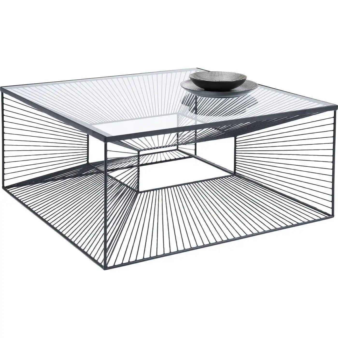 Dimension Couchtisch Handgemacht Stahl pulverbeschichtet Sicherrheitsglas - HomeDesign Knaus