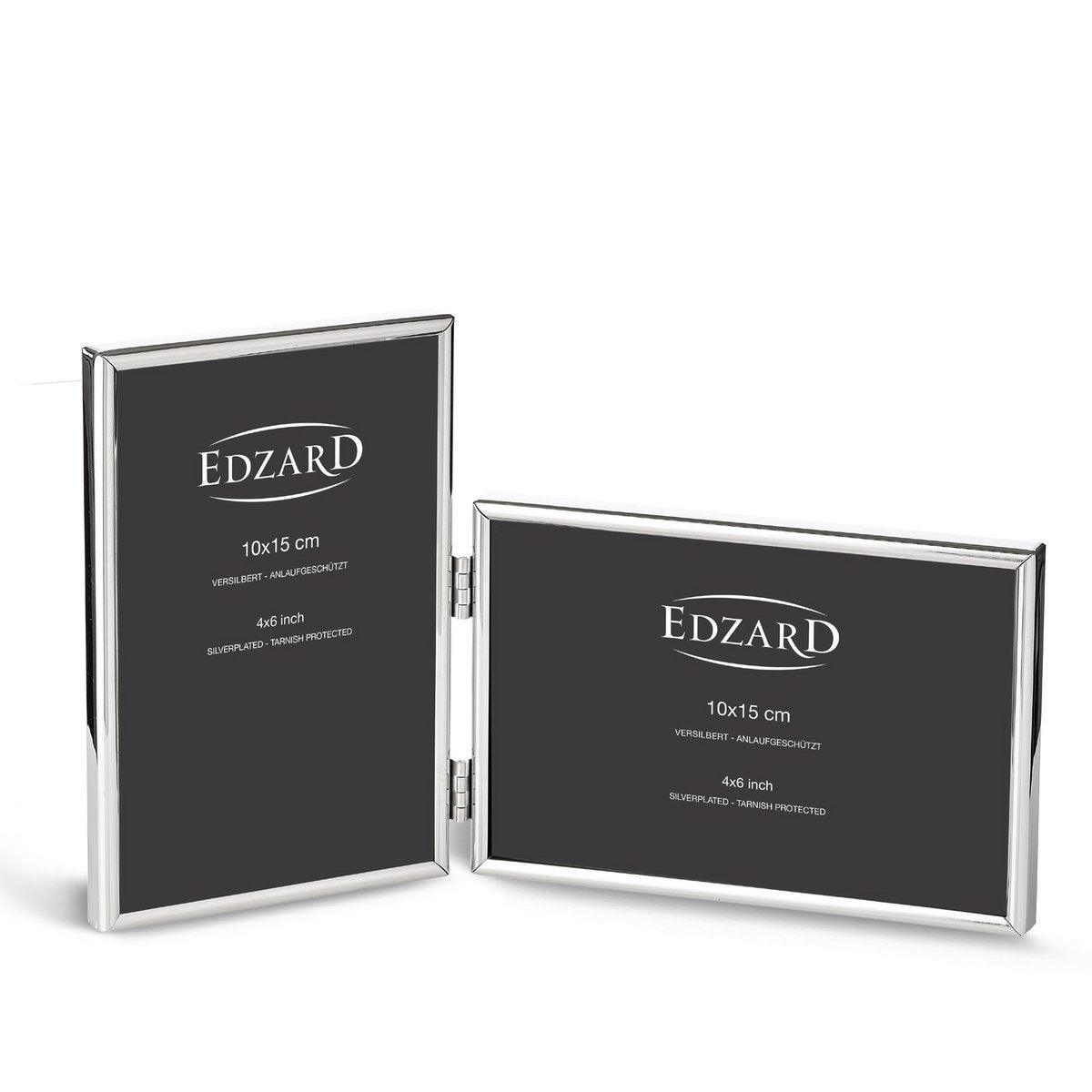 EDZARD Doppel-Fotorahmen Otto für 2 Fotos 10 x 15 cm, edel versilbert, anlaufgeschützt - HomeDesign Knaus