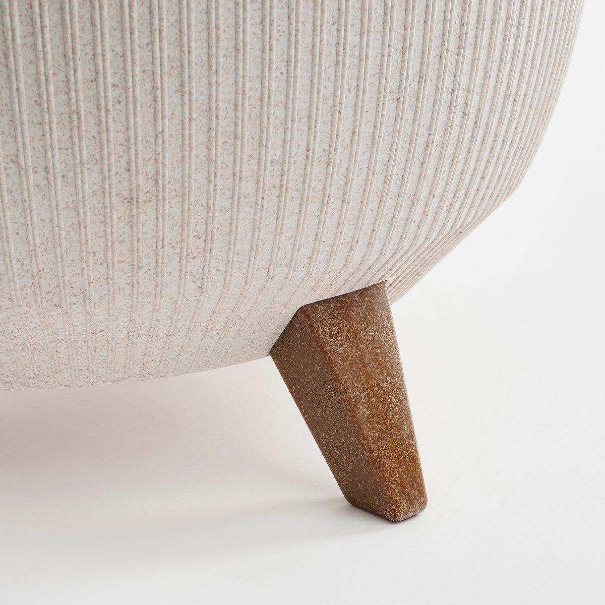 Doppio Blumentopf auf Beinen – H18,5 x Ø33 cm – Polypropylen – FSC Mix – gebrochenes Weiß - HomeDesign Knaus