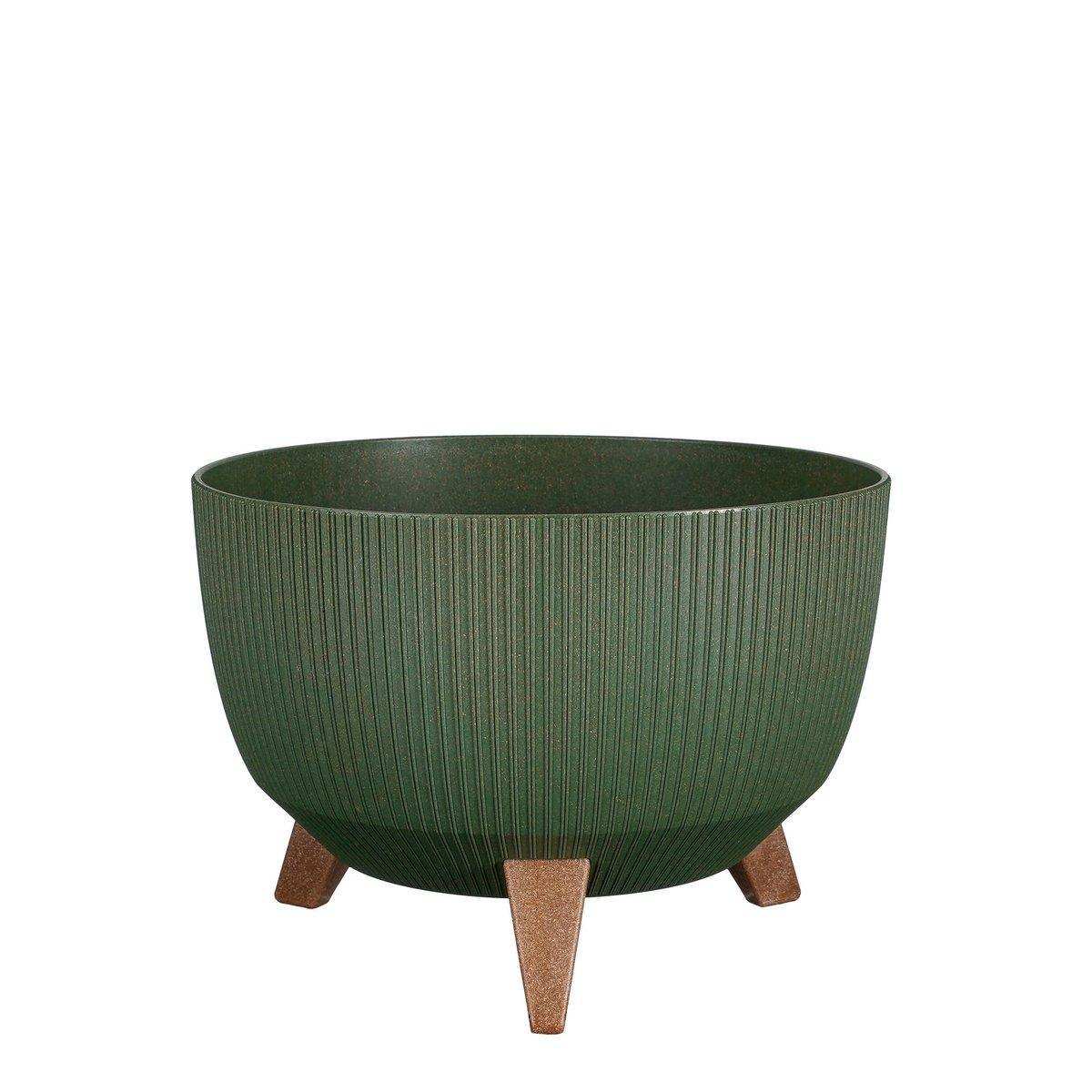 Doppio Blumentopf auf Beinen – H18,5 x Ø33 cm – Polypropylen – FSC Mix – Grün - HomeDesign Knaus