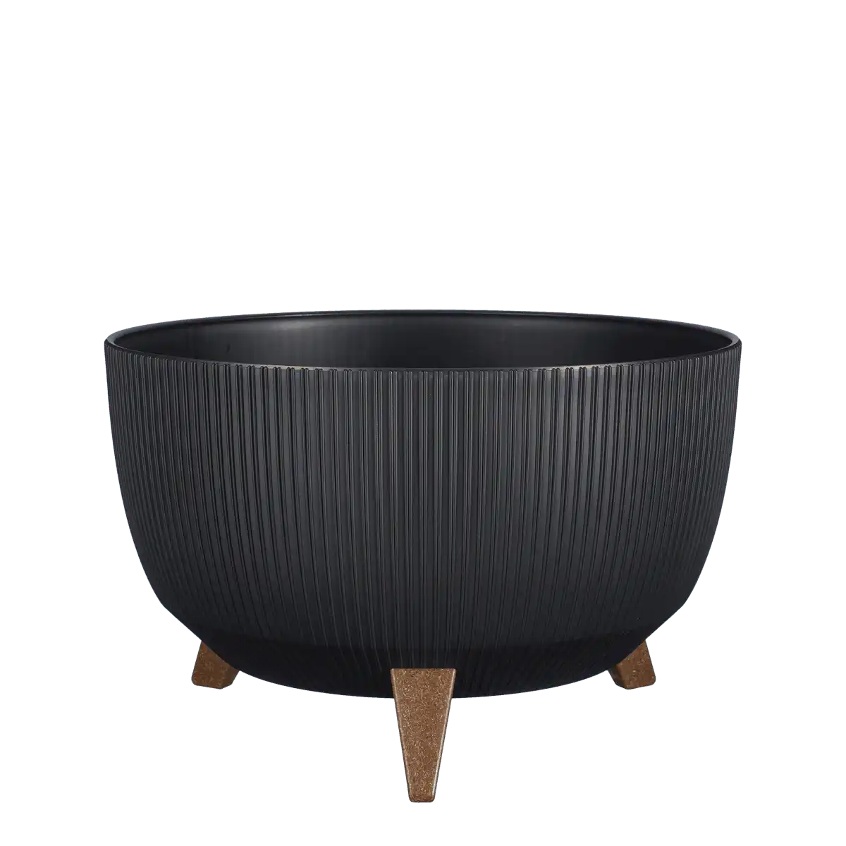 Doppio Blumentopf auf Beinen – H20,5 x Ø40 cm – recycelter Kunststoff – FSC-Mix – Schwarz - HomeDesign Knaus