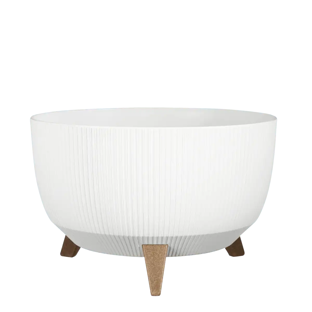 Doppio Blumentopf auf Beinen – H20,5 x Ø40 cm – recycelter Kunststoff – FSC-Mix – Weiß - HomeDesign Knaus